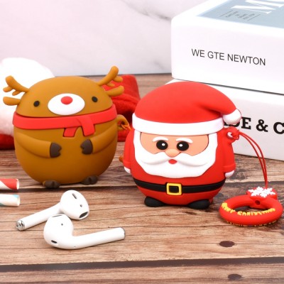 3D Luxury silicone cartoon cute for airpod case waterproof wireless charging keychain for airpods case